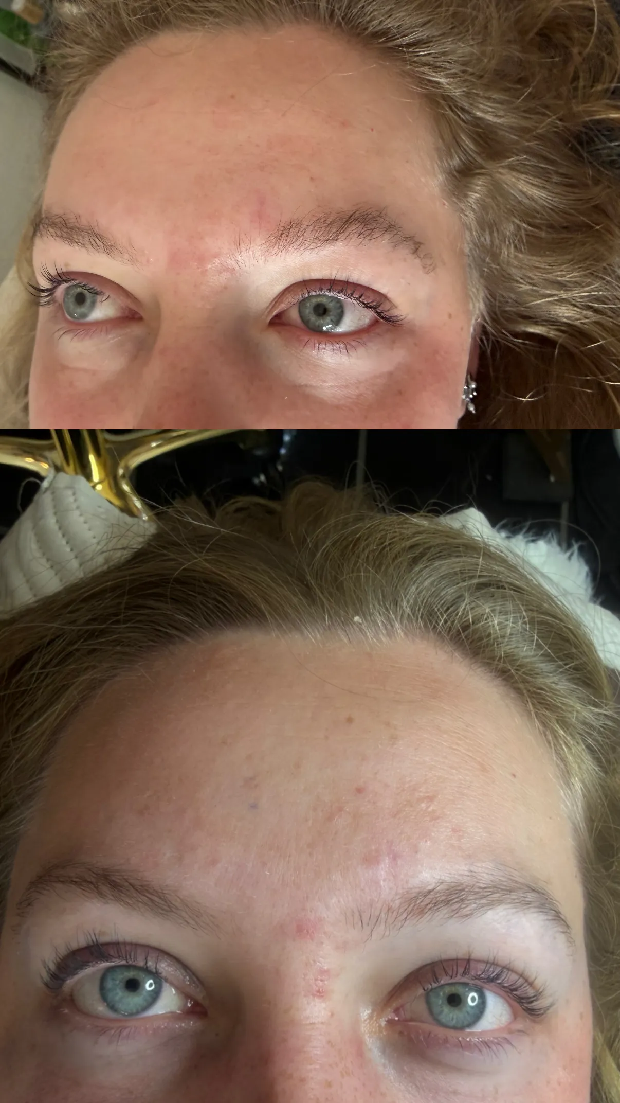 Før og efter Lash Lift og brynbehandling hos SB Cosmetics CPH